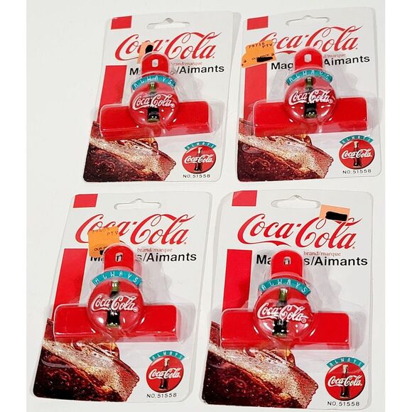 4 Vintage Coca Cola Chip Clip Fridge Magnet 1995 NOS No.51558 - Picture 3 of 12